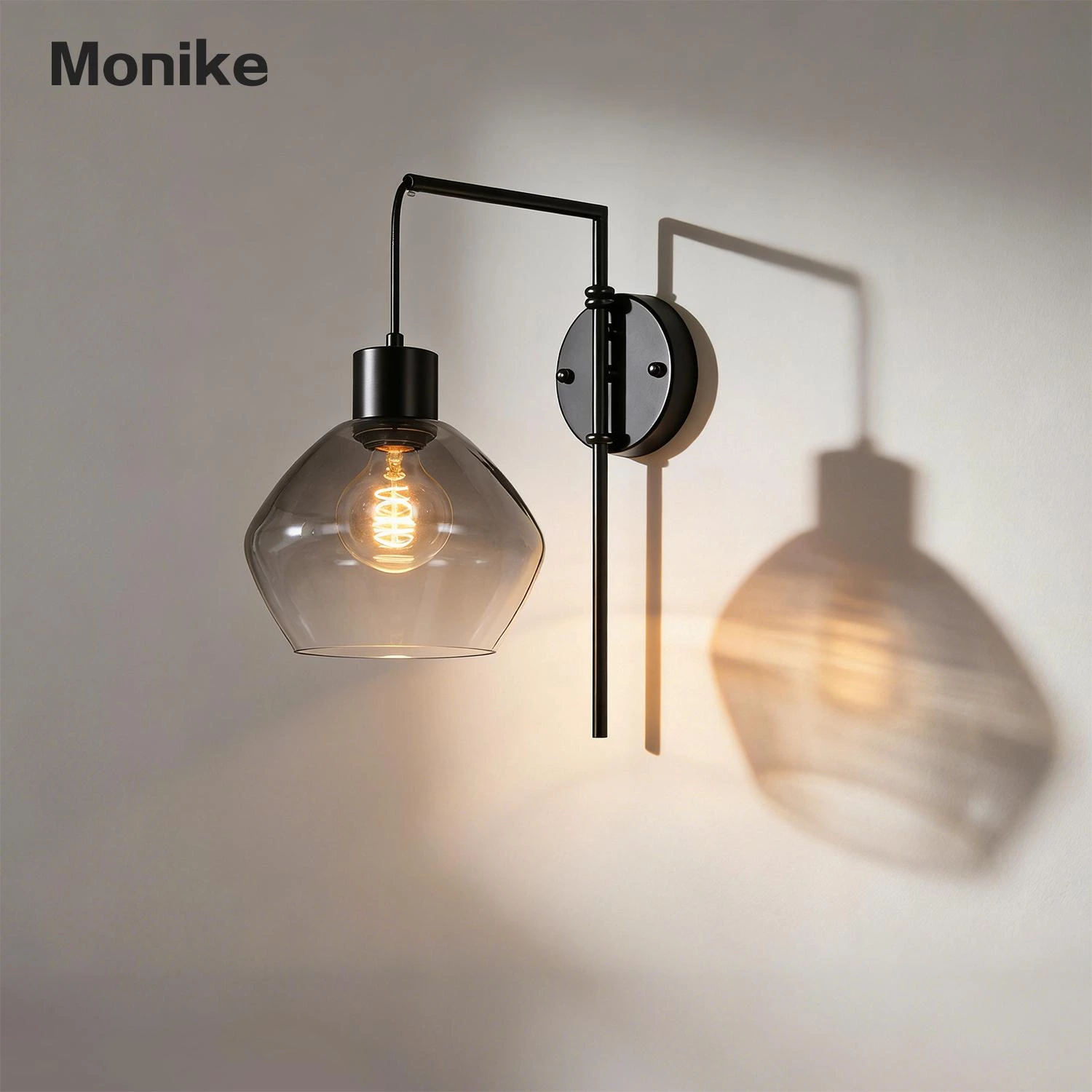 smoky glass wall light