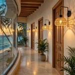 rattan wall lamp