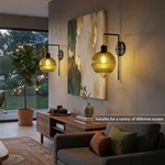 modern ribbed glass lamp