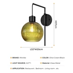 ribbed glass wall light