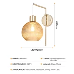 gold glass wall light