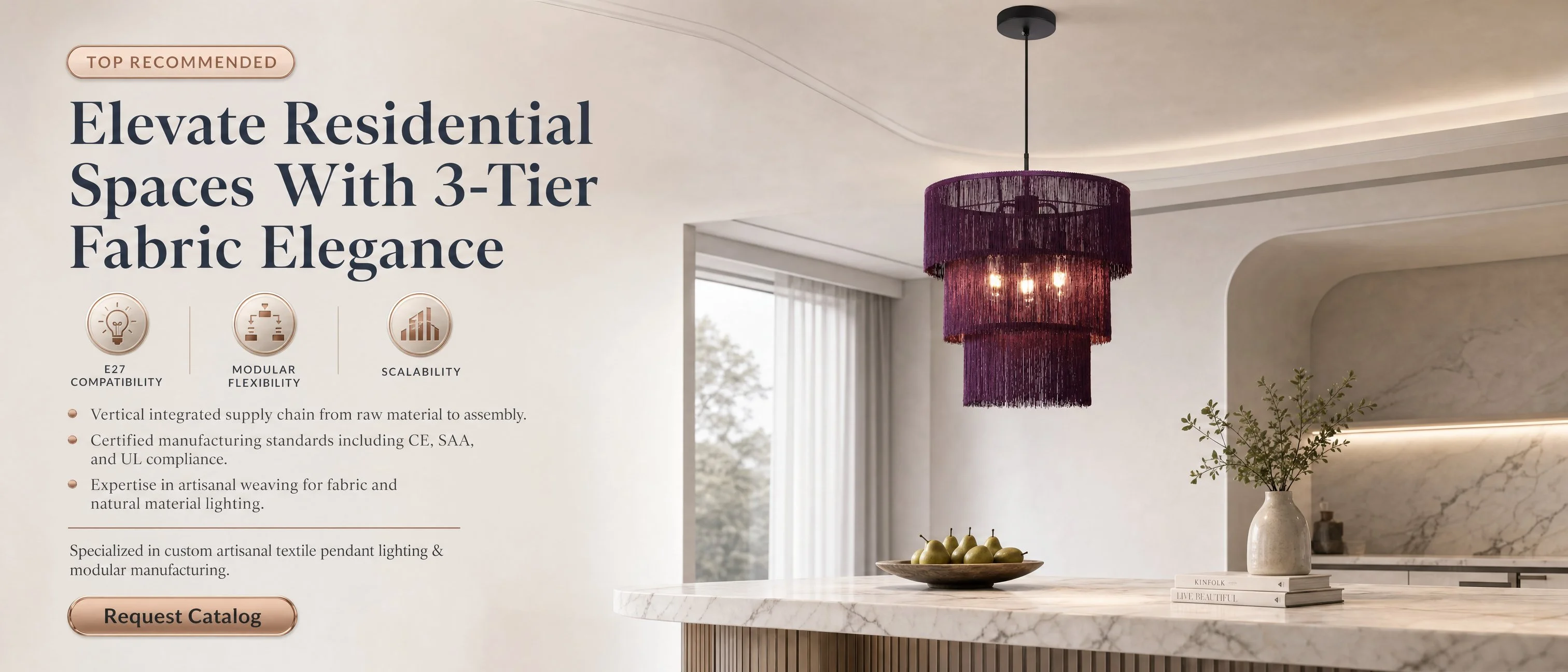 3-Tier Tassel Pendant Light
